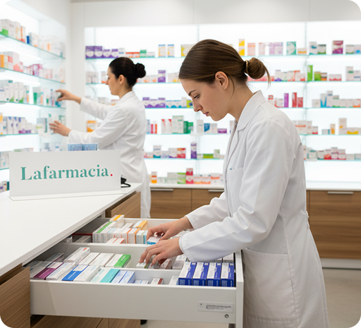 Farmacista al lavoro